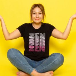 ZEN Rosa Monochrome Retro 70er Typografie Yoga T-Shirt