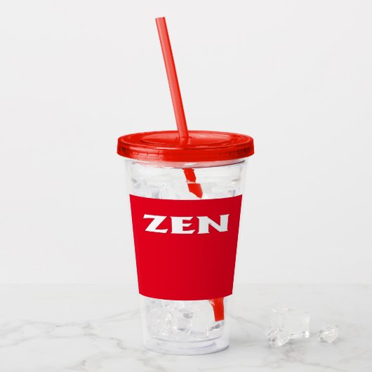 Zen Rot-Acryltumbler Acryltrinkbecher (Vorderseite Ice)
