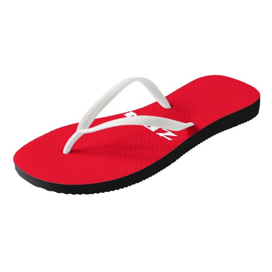Zen-Rot-Flip-Flops Badesandalen (Schrägansicht)