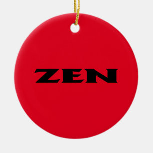 Zen Rot rund Keramik Ornament