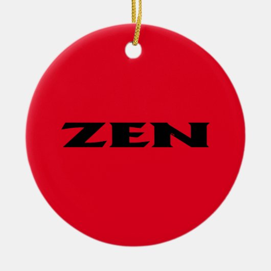 Zen Rot rund Keramik Ornament (Vorne)