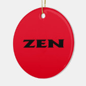 Zen Rot rund Keramik Ornament (Links)