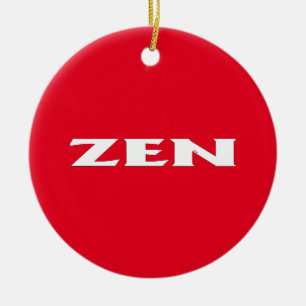 Zen-Rot-runde Keramik Ornament
