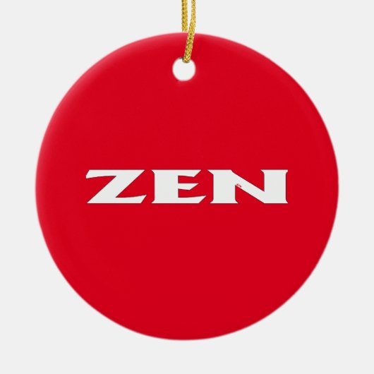 Zen-Rot-runde Keramik Ornament (Vorne)
