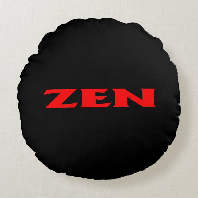Zen Rot schwarz rund Poly throw Kissen (Vorderseite)
