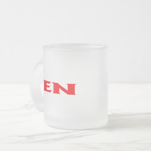 Zen-rote mattierte Tasse (Vorderseite Links)