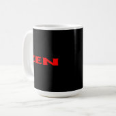Zen-rote schwarze Tasse (Vorderseite Links)
