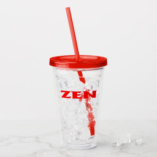 Zen roter Acryltumbler Acryltrinkbecher (Vorderseite Ice)