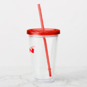 Zen roter Acryltumbler Acryltrinkbecher (Links)