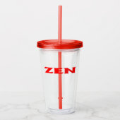 Zen roter Acryltumbler Acryltrinkbecher (Vorderseite)