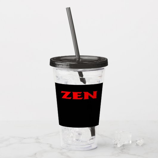 Zen roter schwarzer Acryltumbler Acryltrinkbecher (Vorderseite Ice)