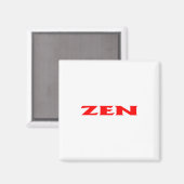 Zen-roter weißer Quadratzmagnet Magnet (Vorderseite/Rückseite)