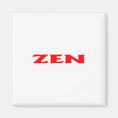 Zen-roter weißer Quadratzmagnet Magnet (Vorne)
