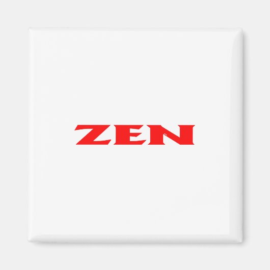 Zen-roter weißer Quadratzmagnet Magnet (Vorne)