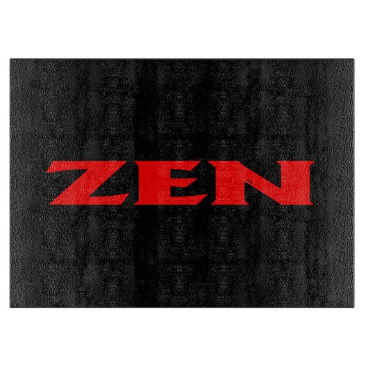 Zen rotes schwarzes Glasspanbrett Schneidebrett (Vorderseite)