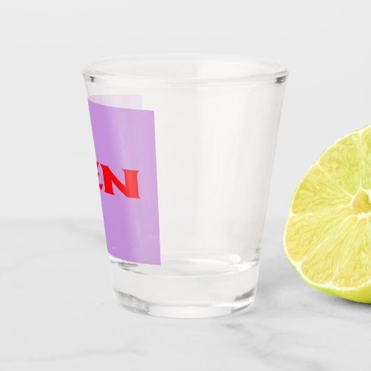 Zen-Rotlila-Glas Schnapsglas (Rechts)