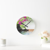 Zen,Ruhe,rosa Orchidee,schön,Wellness-Center,Heilu Runde Wanduhr (Zuhause)