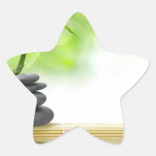 Zen Ruhe Wassergarten durch heilende Liebe Stern-Aufkleber