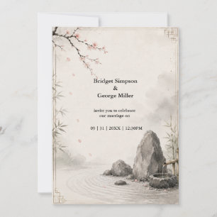 Zen Sakura Hochzeit Botanische Harmonie Einladung