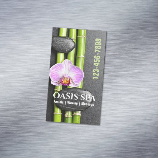 Zen Salon Aromatherapie Massage Therapie Schönheit Magnetische Visitenkarte (Beispiel)