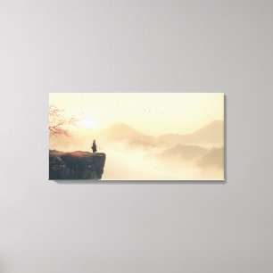 Zen-Samurai bei Morgendämmerung – Kinematische neb Leinwanddruck