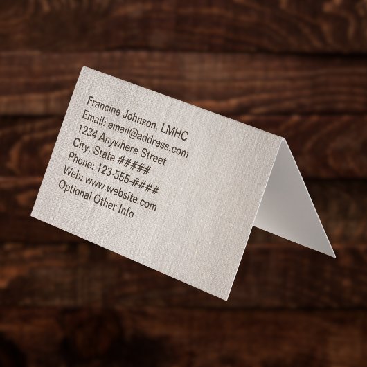 Zen Sand Labrynth and Stones with Faux Linen Visitenkarten