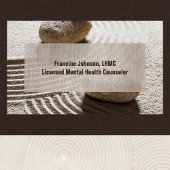Zen Sand Labrynth und Stones mit Imitaten Linen Visitenkarte