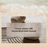 Zen Sand Labrynth und Stones mit Imitaten Linen Visitenkarte
