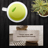 Zen Sand Labrynth und Stones mit Imitaten Linen Visitenkarte