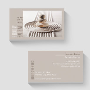 Zen Sand Stones Wellness-Center & Wellness Beige B Visitenkarte