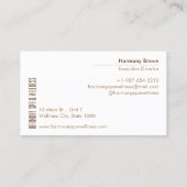 Zen Sand Stones Wellness-Center & Wellness White B Visitenkarte (Rückseite)