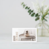 Zen Sand Stones Wellness-Center & Wellness White B Visitenkarte (Stehend Vorderseite)
