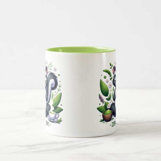 Zen Scent Meditation Skunk Zweifarbige Tasse (Mittel)