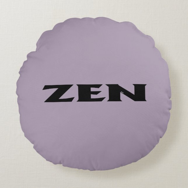 Zen schwarz graues rundes Poly-throw-Kissen Kissen (Vorderseite)