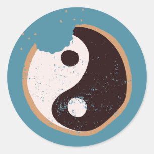 Zen Schwarz-Weiß-Cookie Runder Aufkleber