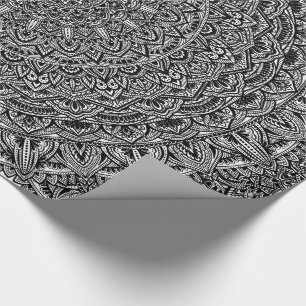 Zen Schwarz-Weiß Mandala Geschenkpapier