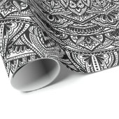 Zen Schwarz-Weiß Mandala Geschenkpapier (Rolleneckpunkt)