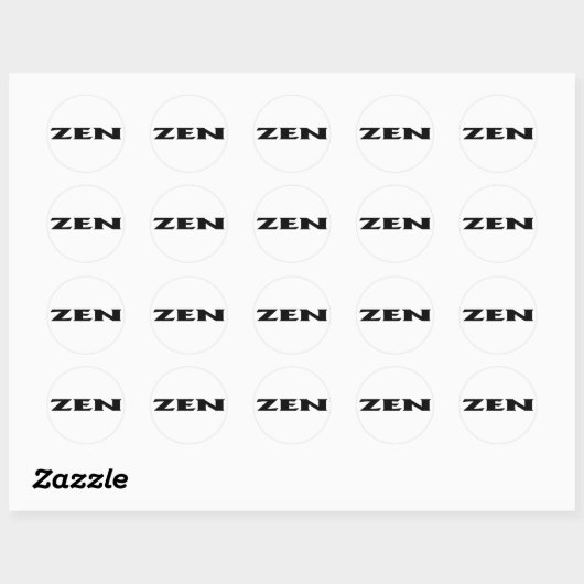 Zen Schwarz-weiße, runde kleine Aufkleber (Blatt)