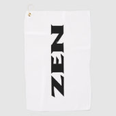 Zen Schwarz-weißes Golfhandtuch (Vorderseite)