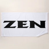 Zen Schwarz-weißes Strandtuch (Vorderseite)
