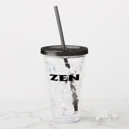 Zen schwarzer Acryltumbler Acryltrinkbecher (Vorderseite Ice)