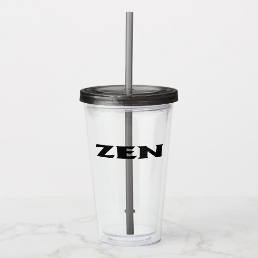 Zen schwarzer Acryltumbler Acryltrinkbecher (Vorderseite)
