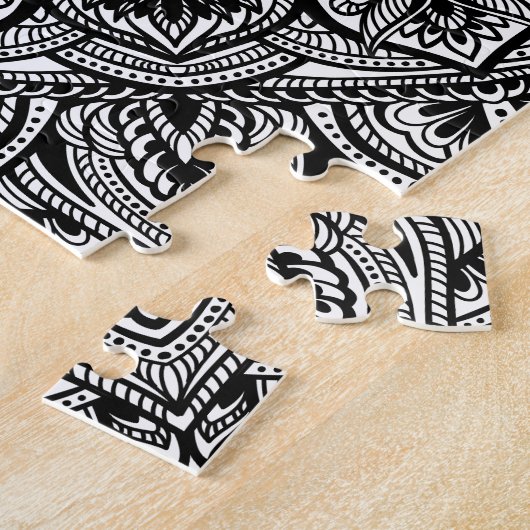 Zen-Schwarzweiss-Mandala Puzzle (Seite)