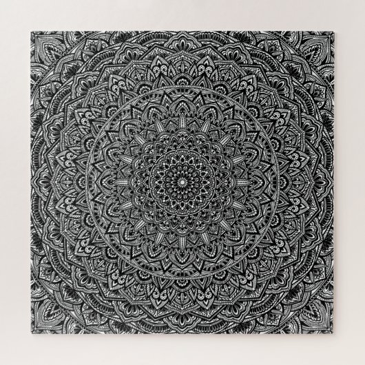 Zen-Schwarzweiss-Mandala Puzzle (Horizontal)