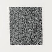 Zen-Schwarzweiss-Mandala Wandteppich (Vorderseite)