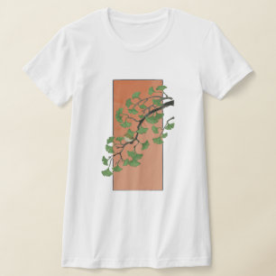 Zen Serenität: Minimalistischer Ginkgobaum T-Shirt