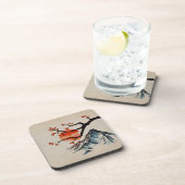 Zen Serenity Landschaft - Sakura Berg Sonnenunterg Getränkeuntersetzer (Rechte Seite)