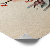 Zen Serenity Landschaft - Sakura Berg Sonnenunterg Poster (Ecke)