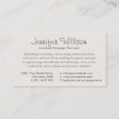 Zen Serenity Wellness-Center Watercolor Art Visitenkarte (Rückseite)