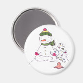 Zen Snowman, Yoga Snowman Magnet (Vorderseite/Rückseite)